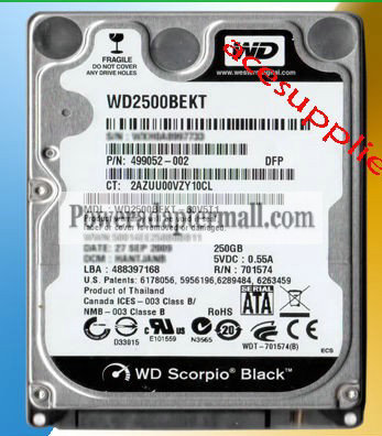 2.5"250GB Western Digital WD2500BEKT HARD DRIVE for laptop